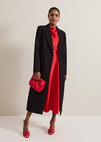 Phase Eight Maya Fitted Crepe Coats Black USA | 8230417-YC